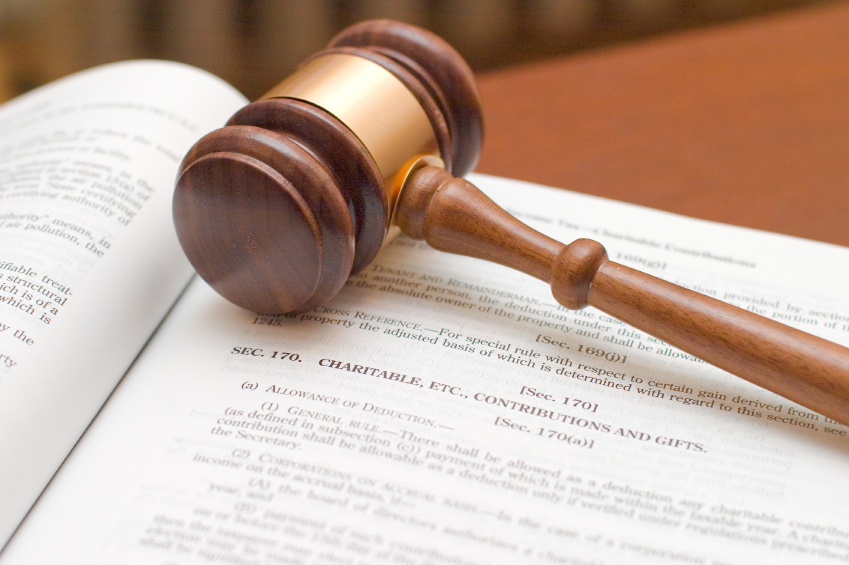 gavel on book