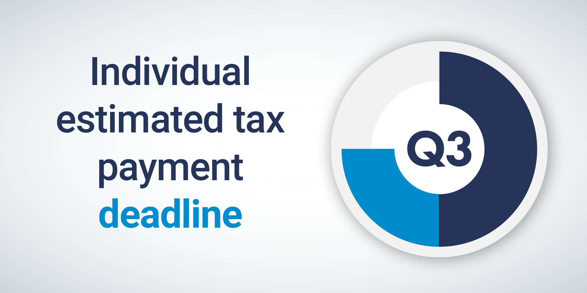 individual estimated tax payment deadline text and circle with q3 in center